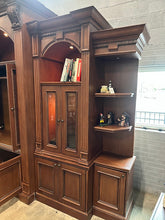 Load image into Gallery viewer, Monumental Traditional Wood Wall Unit Entertainment Center with Lighting and Display Storage
