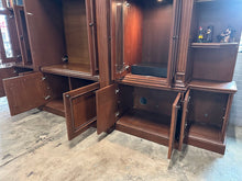 Load image into Gallery viewer, Monumental Traditional Wood Wall Unit Entertainment Center with Lighting and Display Storage
