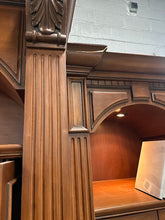 Load image into Gallery viewer, Monumental Traditional Wood Wall Unit Entertainment Center with Lighting and Display Storage
