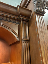Load image into Gallery viewer, Monumental Traditional Wood Wall Unit Entertainment Center with Lighting and Display Storage
