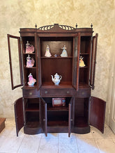 Load image into Gallery viewer, Georgian Style Mahogany China Cabinet with Glass Display and Breakfront Design

