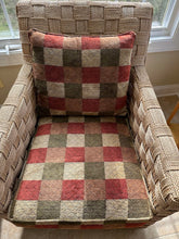 Load image into Gallery viewer, Pair of Ethan Allen Balta Seagrass Armchairs with Ottoman Basketweave Frame
