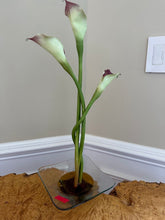 Load image into Gallery viewer, Caithness Botanical Gardens Calla Lily Art Glass Vase Sculpture Square Base
