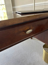 Load image into Gallery viewer, Ethan Allen Elements Sienna Wood Executive Desk 3 Drawer Writing Desk
