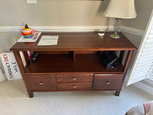 Load image into Gallery viewer, Ethan Allen Elements Sienna Wood Credenza Media Console Storage Cabinet
