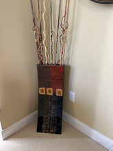 Load image into Gallery viewer, Modern Floor Vase Metal Mixed Media Tall Decorative Vase
