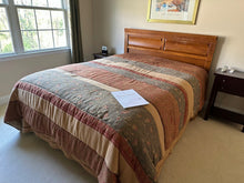 Load image into Gallery viewer, Queen Size Wood Headboard Bed Frame with Paneled Design and Metal Support Frame
