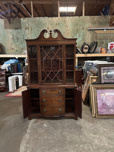 Load image into Gallery viewer, Mahogany Chippendale China Cabinet, Traditional Breakfront Display Hutch
