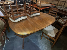 Load image into Gallery viewer, Danish Modern Teak Dining Set Extension Table with Leaf and 6 Chairs
