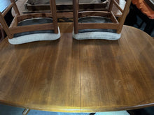 Load image into Gallery viewer, Danish Modern Teak Dining Set Extension Table with Leaf and 6 Chairs
