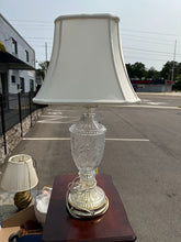 Load image into Gallery viewer, Hollywood Regency Cut Crystal Urn Lamp – 27&quot; Tall
