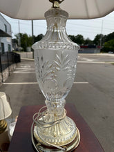 Load image into Gallery viewer, Hollywood Regency Cut Crystal Urn Lamp – 27&quot; Tall
