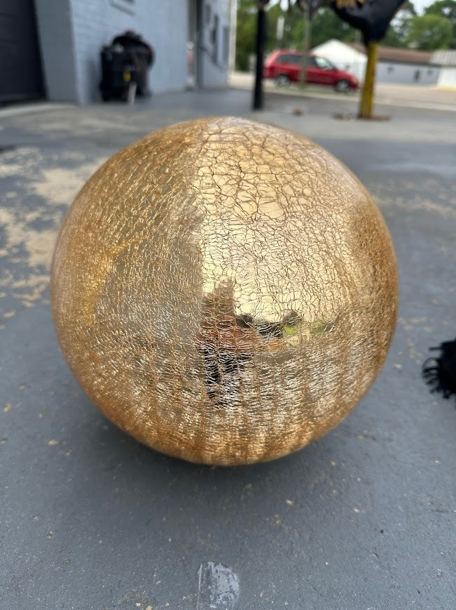 Crackled Gold Art Glass Sphere by NBG Trimmings
