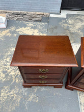 Load image into Gallery viewer, Pair of Lexington Cherry 3-Drawer Nightstands – Classic Traditional Style
