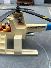Load image into Gallery viewer, 1974 Fisher-Price Rescue Helicopter #305 with 2 Figures – Vintage Original
