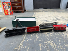 Load image into Gallery viewer, Vintage Marx Wind-Up Tin Train Set – Pennsylvania, New York Central, Caboose No. 536 + Track &amp; Key
