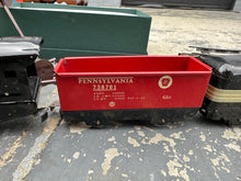 Load image into Gallery viewer, Vintage Marx Wind-Up Tin Train Set – Pennsylvania, New York Central, Caboose No. 536 + Track &amp; Key
