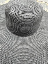 Load image into Gallery viewer, J.Crew Wide Brim Black Straw Sun Hat – Polka Dot Lining – 17&quot; Total Width – Light Use		$5	6/12	6/14
