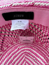 Load image into Gallery viewer, New J.Crew Pink &amp; White Wide Brim Sun Hat – S/M – Original Tag $69.50
