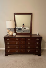 Load image into Gallery viewer, Pennsylvania House Solid Cherry Triple Dresser with Brass Hardware and Mirror
