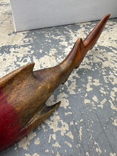 Load image into Gallery viewer, Hand-Carved Wooden Hammerhead Shark Sculpture – Two-Tone Finish – Nautical Decor
