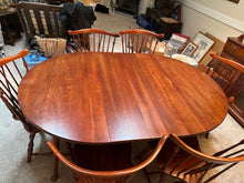 Load image into Gallery viewer, Pennsylvania House Solid Cherry Dining Table Set with 6 Windsor Chairs, 2 Leaves and Table Pads
