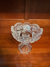 Load image into Gallery viewer, Vintage Cut Crystal Pedestal Bowl Center Candle Holder

