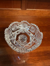 Load image into Gallery viewer, Vintage Cut Crystal Pedestal Bowl Center Candle Holder
