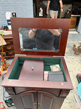 Load image into Gallery viewer, Traditional Cherry-Finish Standing Jewelry Armoire with Mirror
