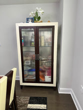 Load image into Gallery viewer, Sofía Vergara Savona White Curio Cabinet with Textured Glass Doors
