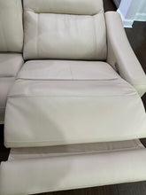 Load image into Gallery viewer, Ivory Leather Power Reclining Modular Sectional Sofa 9 Piece Configuration
