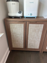 Load image into Gallery viewer, OAKHAM Home Rattan Storage Cabinet Set of 2 in Walnut Finish
