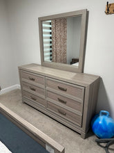 Load image into Gallery viewer, Hartney Mill Gray 6 Drawer Dresser Oak Finish

