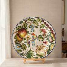 Load image into Gallery viewer, Vietri Italian Hand Painted Tropical Bird Botanical Ceramic Charger Plate
