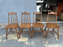 Load image into Gallery viewer, Set of 4 Solid Oak Dining Chairs – Rustic Farmhouse Style
