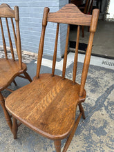 Load image into Gallery viewer, Set of 4 Solid Oak Dining Chairs – Rustic Farmhouse Style
