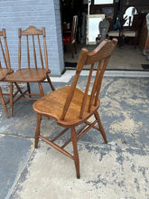 Load image into Gallery viewer, Set of 4 Solid Oak Dining Chairs – Rustic Farmhouse Style
