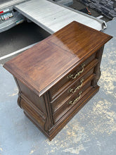 Load image into Gallery viewer, Elegant Thomasville 2-Drawer Nightstand – Sculpted Profile in Rich Walnut Finish
