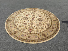 Load image into Gallery viewer, Capel “Knightsbridge” 7&#39;10&quot; Round Wool Area Rug – Beige Floral Medallion, Made in Egypt
