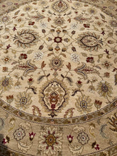 Load image into Gallery viewer, Capel “Knightsbridge” 7&#39;10&quot; Round Wool Area Rug – Beige Floral Medallion, Made in Egypt
