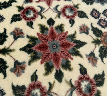 Load image into Gallery viewer, &quot;Garden of Isfahan&quot; Hand-Knotted Wool Rug – 72&quot;x50&quot; Cream &amp; Navy Floral
