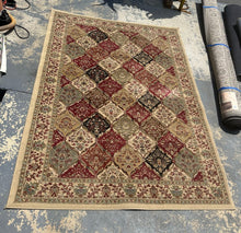 Load image into Gallery viewer, “Oliva Echo” Traditional Area Rug – 63&quot;x90&quot; Burgundy, Sage &amp; Cream Medallion Diamonds
