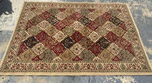 Load image into Gallery viewer, “Oliva Echo” Traditional Area Rug – 63&quot;x90&quot; Burgundy, Sage &amp; Cream Medallion Diamonds
