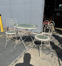 Load image into Gallery viewer, Mosaic Tile Bistro Table &amp; Chairs Set – Garden Herb Motif
