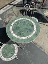 Load image into Gallery viewer, Mosaic Tile Bistro Table &amp; Chairs Set – Garden Herb Motif
