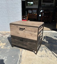 Load image into Gallery viewer, Rustic Industrial Lateral File Cabinet – 2 Drawer, Charred Wood &amp; Gray Finish

