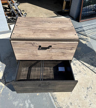 Load image into Gallery viewer, Rustic Industrial Lateral File Cabinet – 2 Drawer, Charred Wood &amp; Gray Finish
