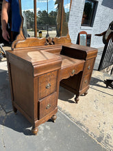 Load image into Gallery viewer, Art Deco Vanity on Casters, Circa 1930s
