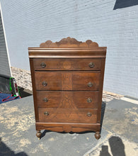 Load image into Gallery viewer, Circa 1930s Art Deco Chest of Drawers with Carved Detail
