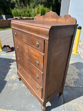 Load image into Gallery viewer, Circa 1930s Art Deco Chest of Drawers with Carved Detail
